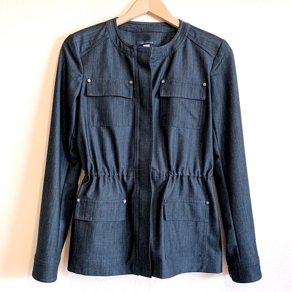 Tommy Hilfiger Blue-Black Dressy Denim Jacket NWOT